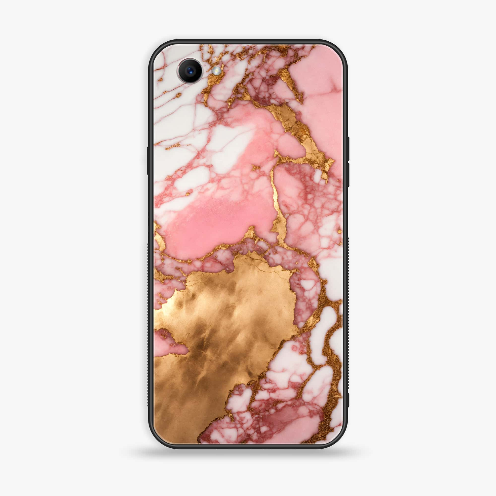 Oppo F7 Youth - Pink Marble 2.0 Series - Premium Printed Glass soft Bumper shock Proof Case