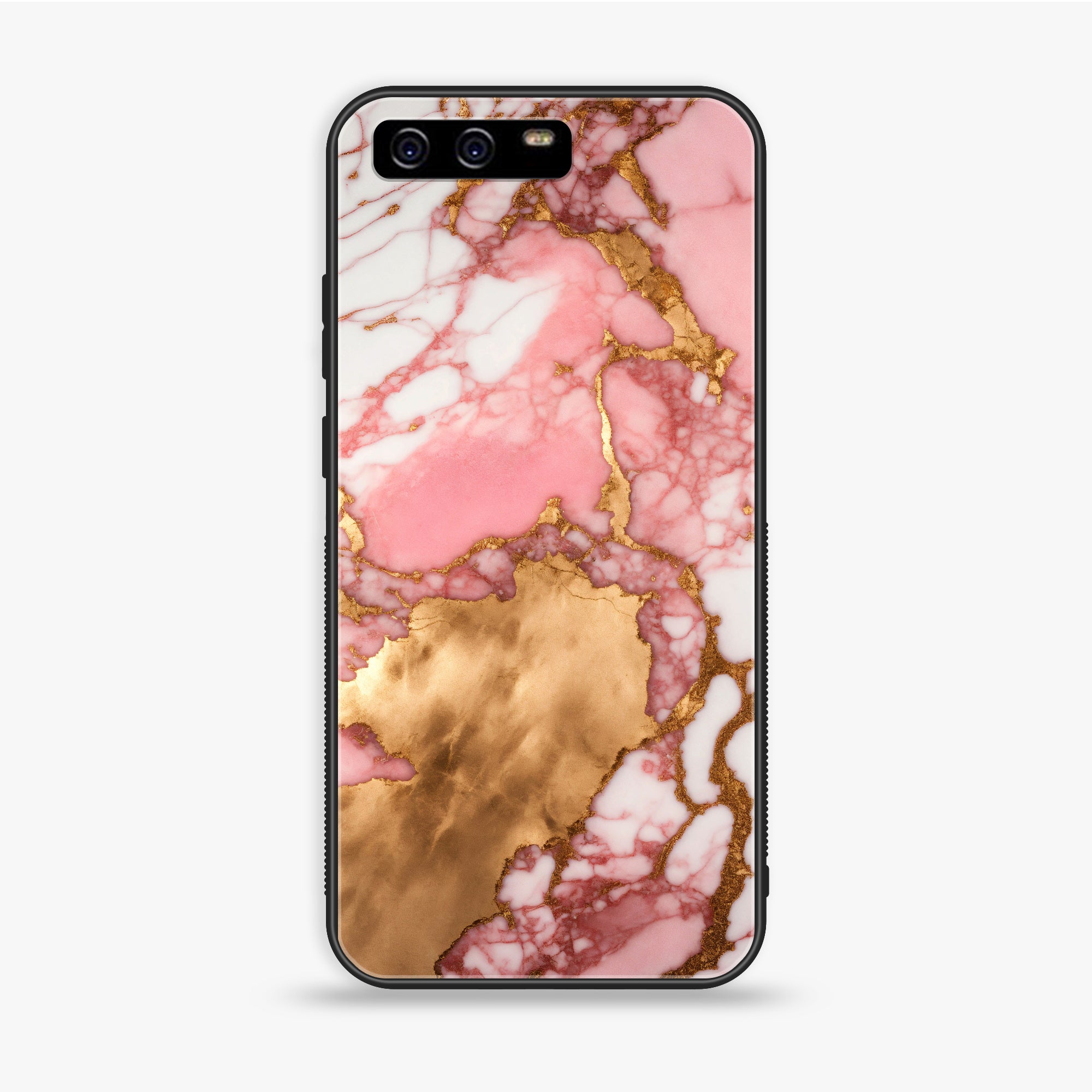 Huawei P10 Plus - Pink Marble 2.0 Series - Premium Printed Glass Soft Bumper Shock Proof Case