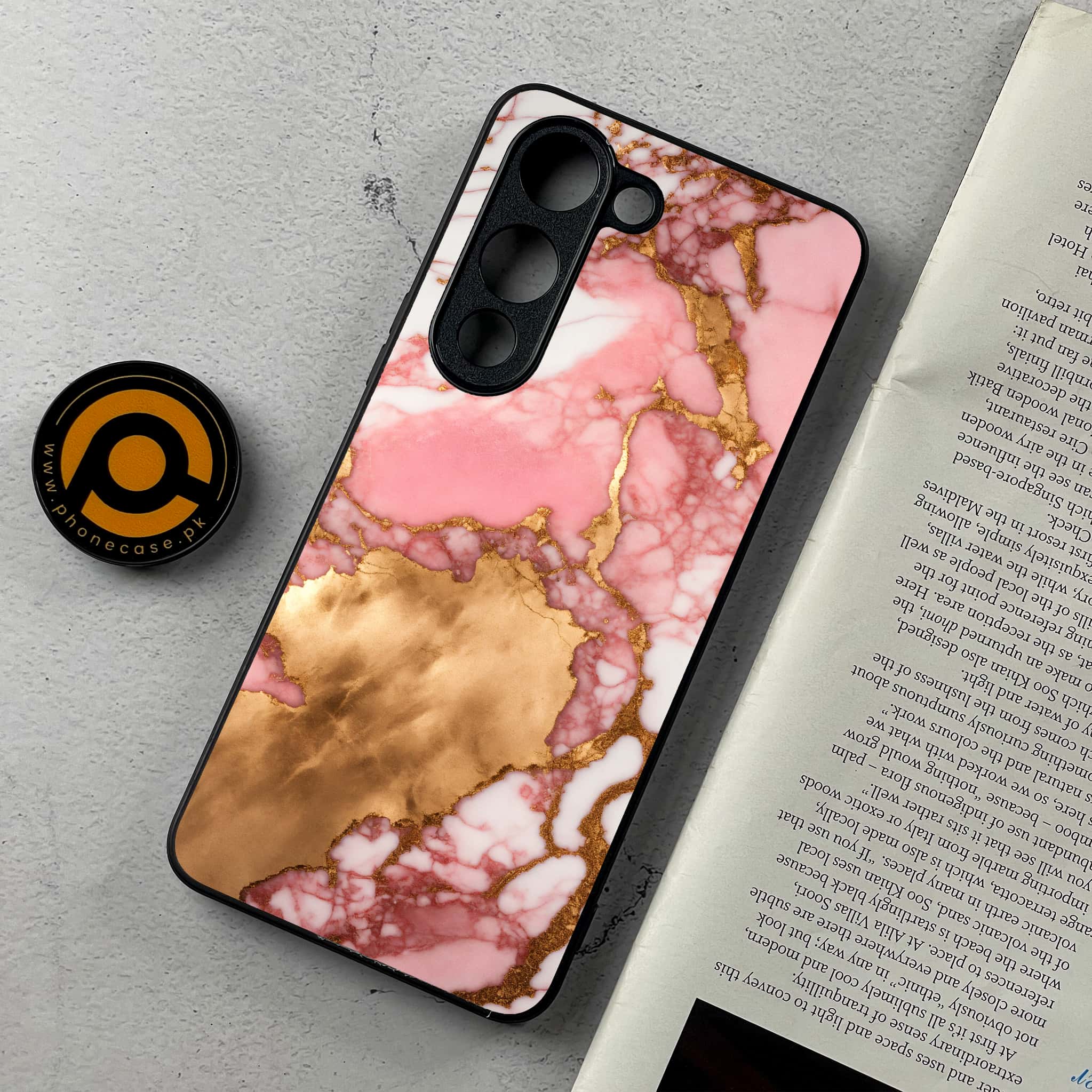 Vivo Y04 - Pink Marble 2.0 Series - Premium Metal Printed Soft Bumper Shockproof Case