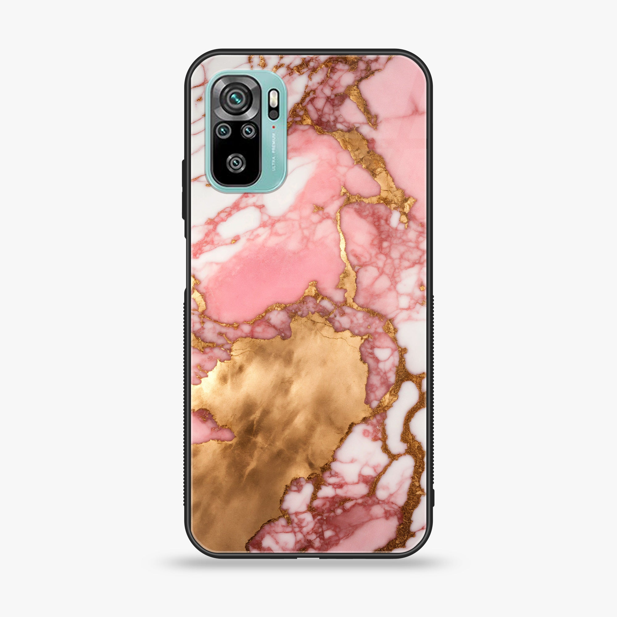 Redmi 10 - Pink Marble 2.0 Series - Premium Printed Glass soft Bumper shock Proof Case