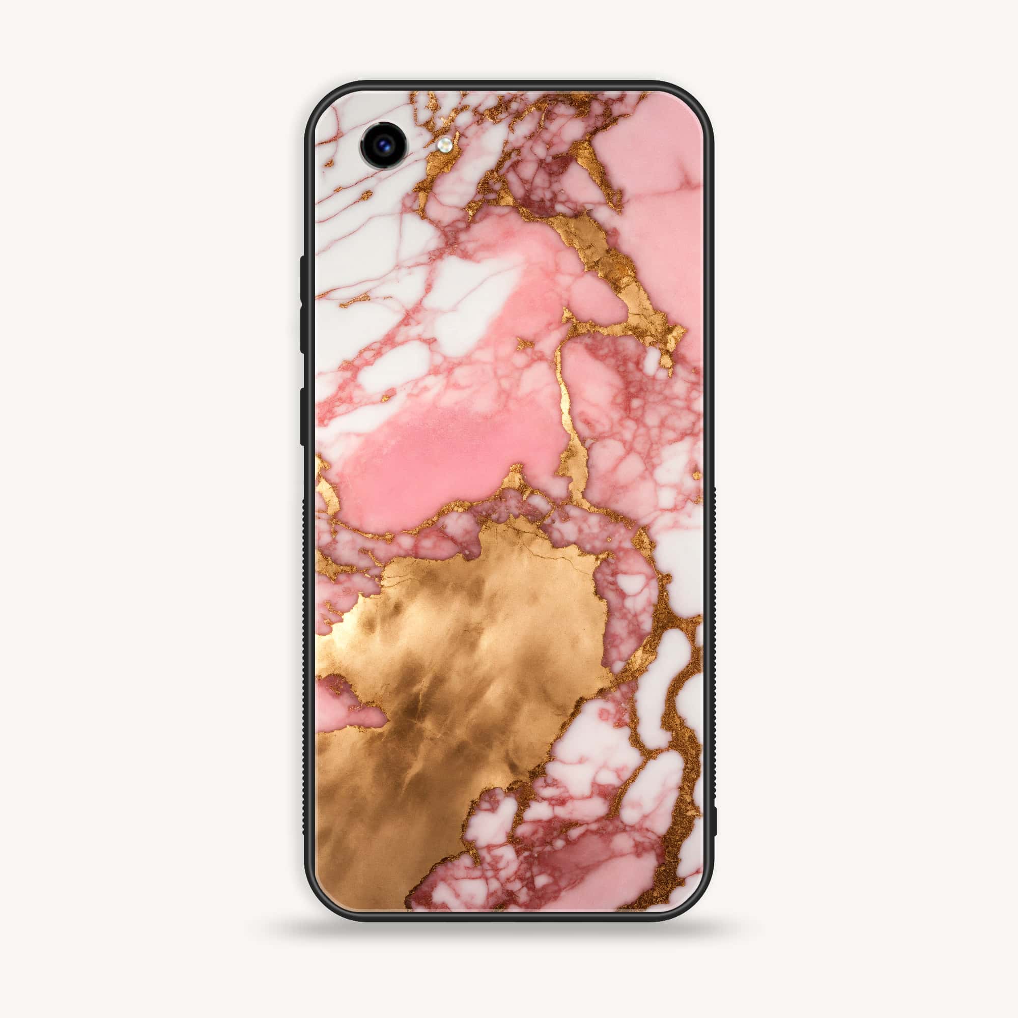 Vivo Y83 - Pink Marble 2.0 Series - Premium Printed Glass soft Bumper shock Proof Case