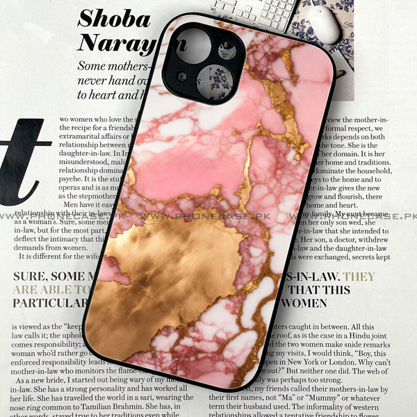 iPhone 14 Plus - Pink Marble 2.0 Design 7 - Premium Metal Printed soft Bumper shock Proof Case CS-35322