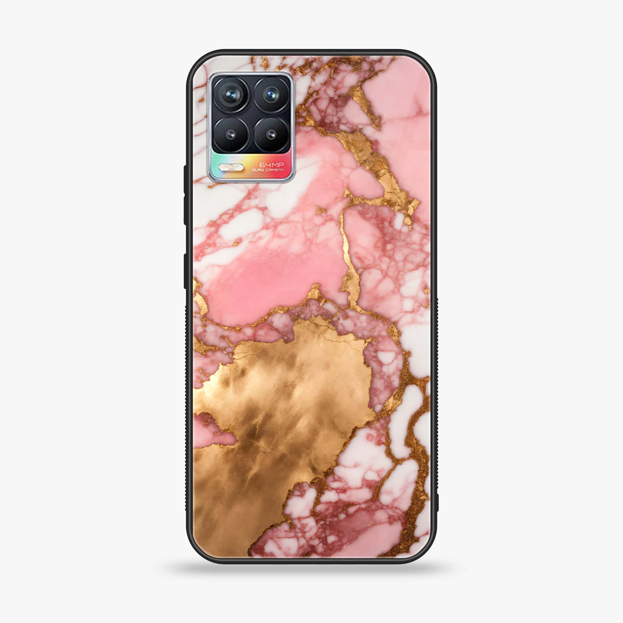 Realme 8 pro - Pink Marble 2.0 Series - Premium Printed Glass soft Bumper shock Proof Case