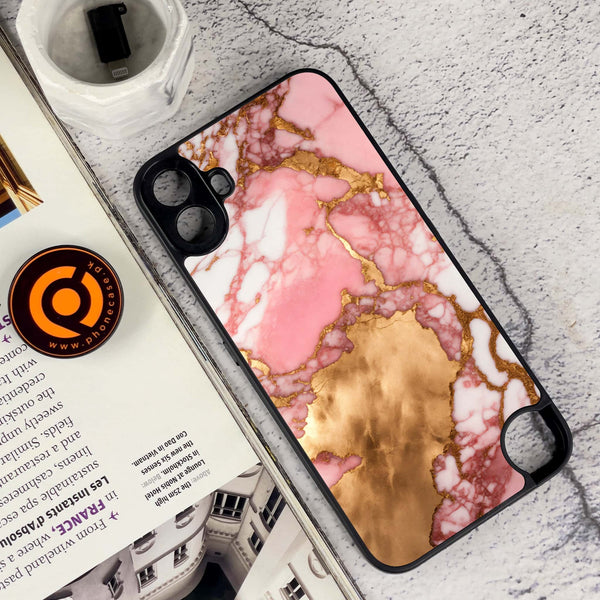 Nothing CMF Phone 1 - Pink Marble 2.0 Series - Premium Metal Printed soft Bumper Shock Proof Case
