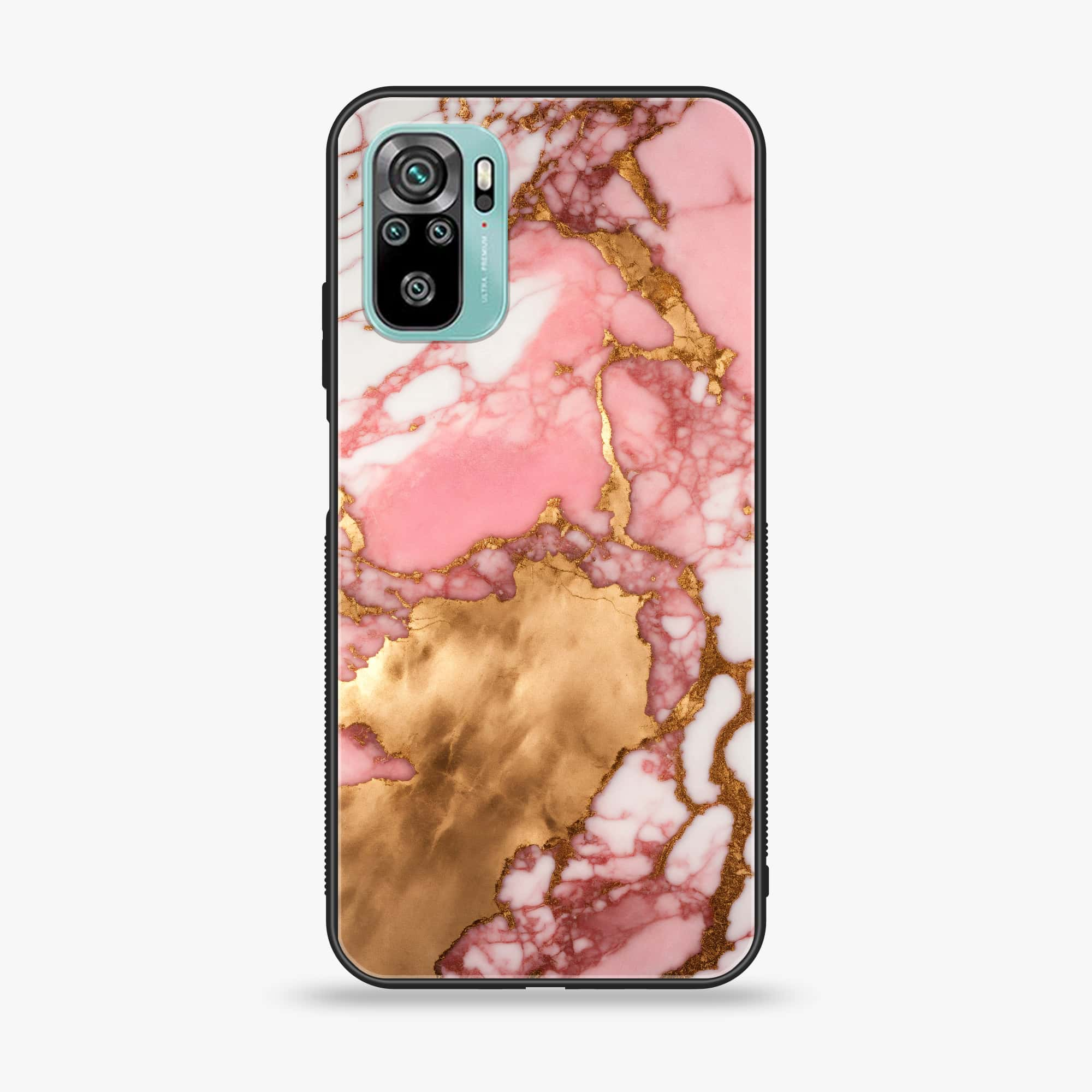 Xiaomi Redmi Note 10 - Pink Marble 2.0 Series - Premium Printed Glass soft Bumper shock Proof Case