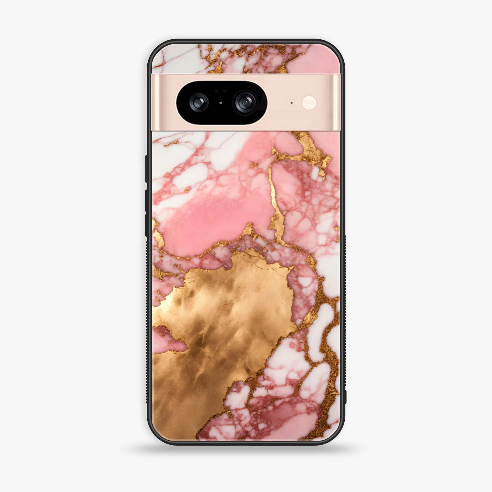 Google Pixel 8 - Pink Marble 2.0 Series - Premium Printed Glass soft Bumper shock Proof Case