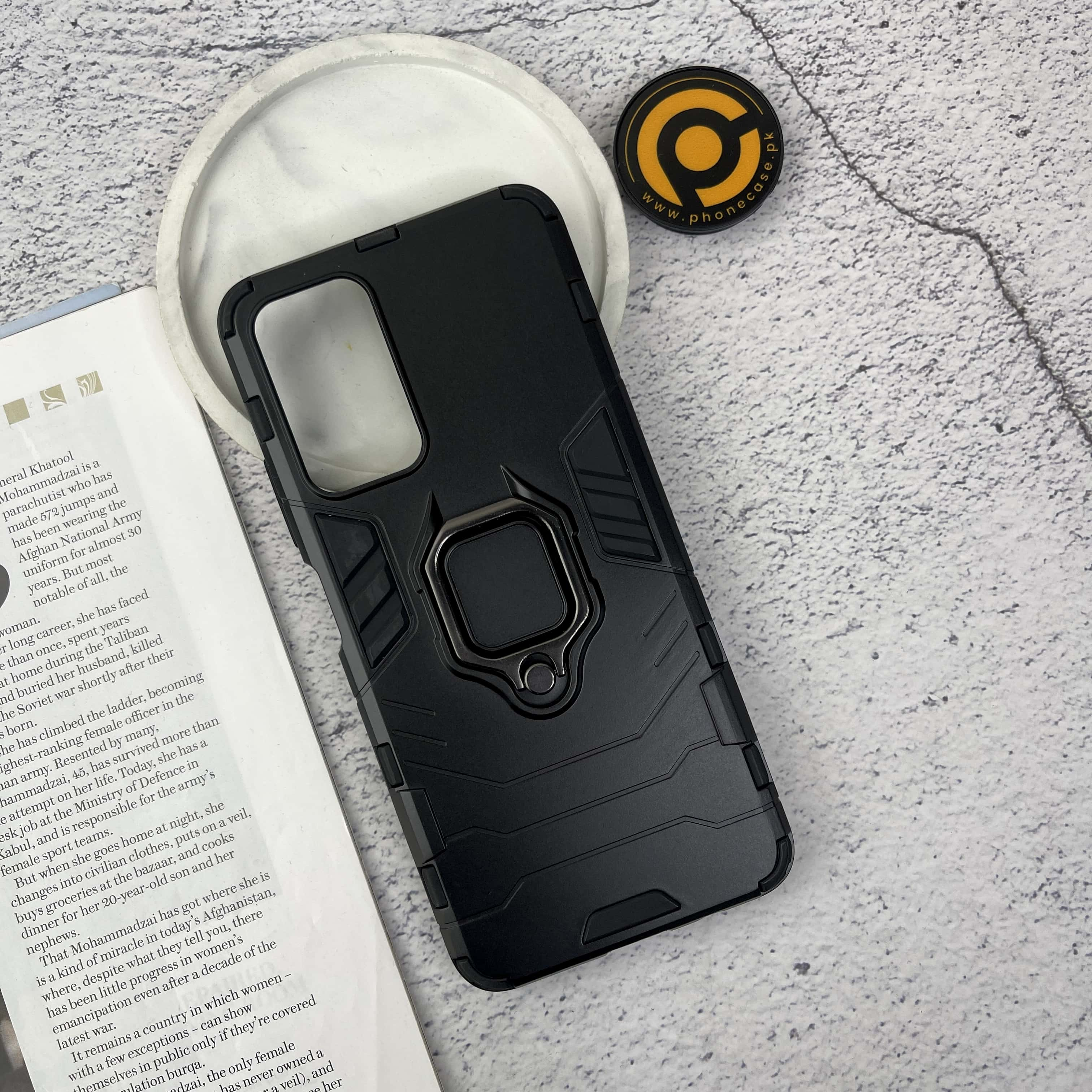 Xiaomi Poco M4 Pro Upgraded Ironman With Holding Ring and KickStand Hybrid Shock Proof Case