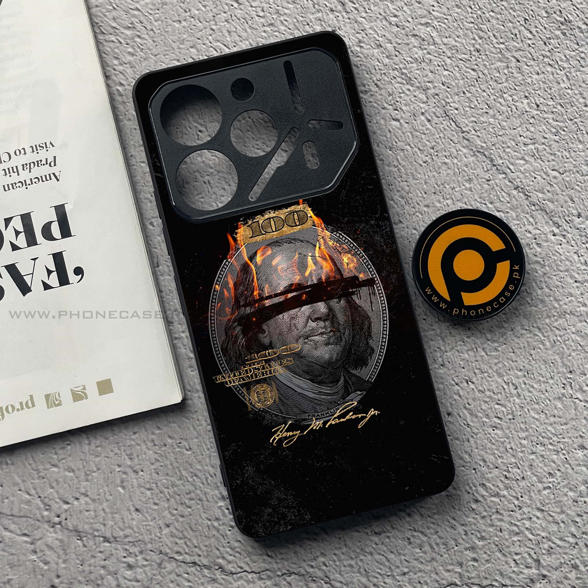 Tecno Pova 6 - Dollar Series - Premium Metal  Printed soft Bumper shock Proof Case
