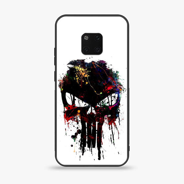 Huawei Mate 20 Pro - Punisher Skull Design - Premium Printed Glass soft Bumper Shock Proof Case