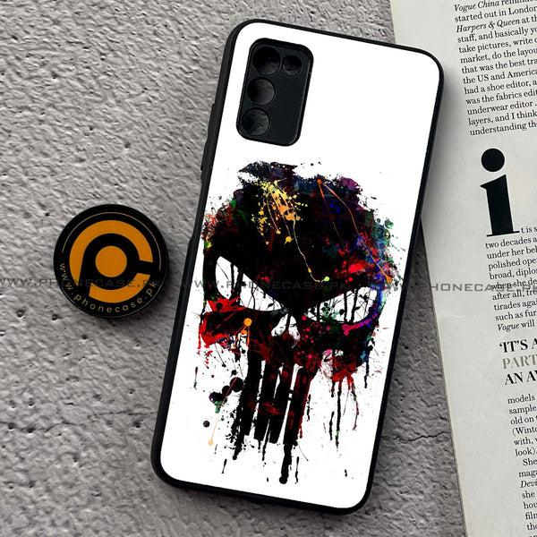 Samsung Galaxy A03s -   Punisher Skull Design - Premium Printed Metal soft Bumper shock Proof Case CS-33359