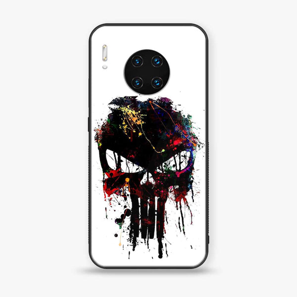 Huawei Mate 30 Pro - Punisher Skull Design - Premium Printed Glass soft Bumper shock Proof Case