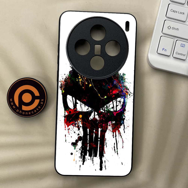 Vivo X200 - Punisher Skull Design - Premium Metal  Printed soft Bumper shock Proof Case