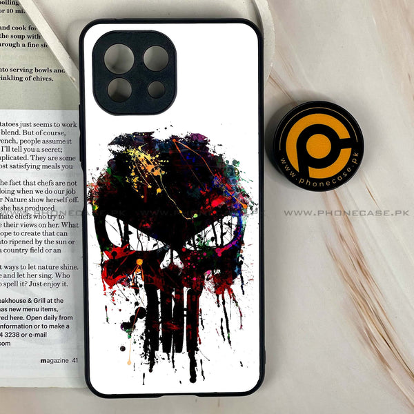 Mi 11 Lite - Punisher Skull Design - Premium Printed Glass soft Bumper Shock Proof Case