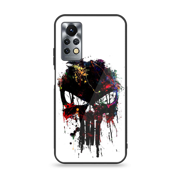 Infinix Note 11s - Punisher Skull Design - Premium Printed Glass soft Bumper Shock Proof Case