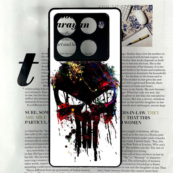 Infinix Note 40 Pro Plus - Punisher Skull Design - Premium Metal Printed soft Bumper shock Proof Case