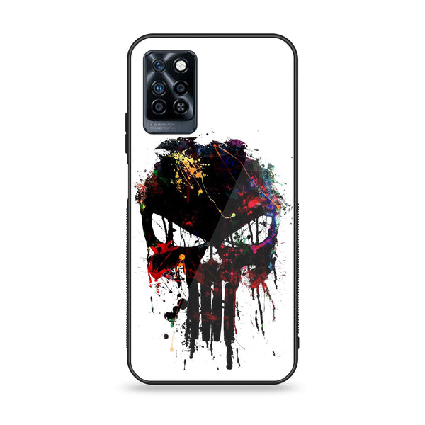 Infinix Note 10 Pro - Punisher Skull Design - Premium Printed Glass soft Bumper Shock Proof Case