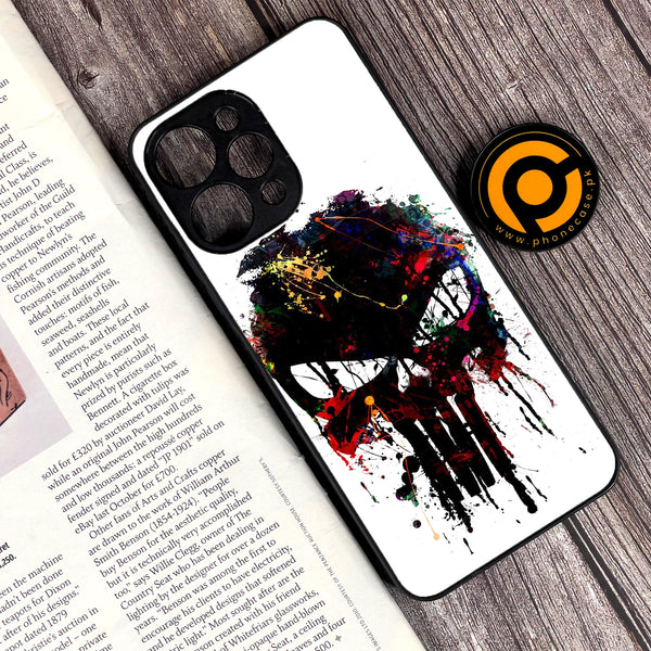 Xiaomi Redmi 12 - Punisher Skull Design - Premium Printed Glass soft Bumper Shock Proof Case