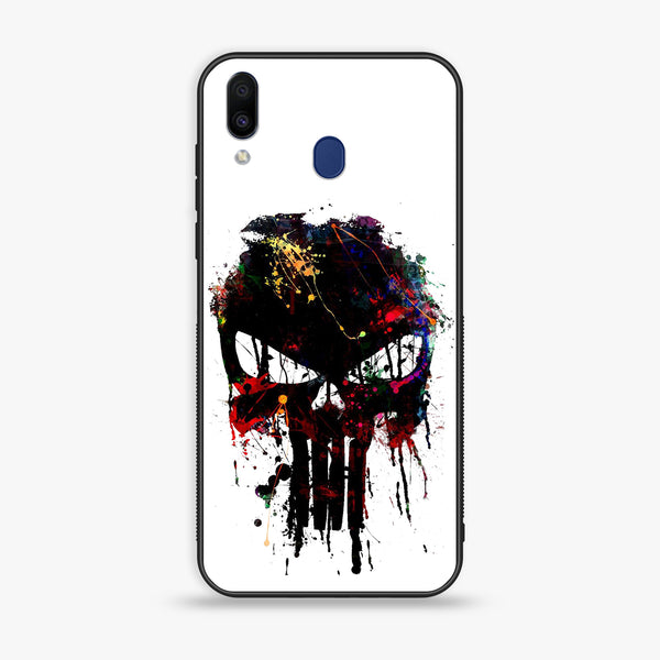 Samsung Galaxy M20 - Punisher Skull Design - Premium Printed Glass Case