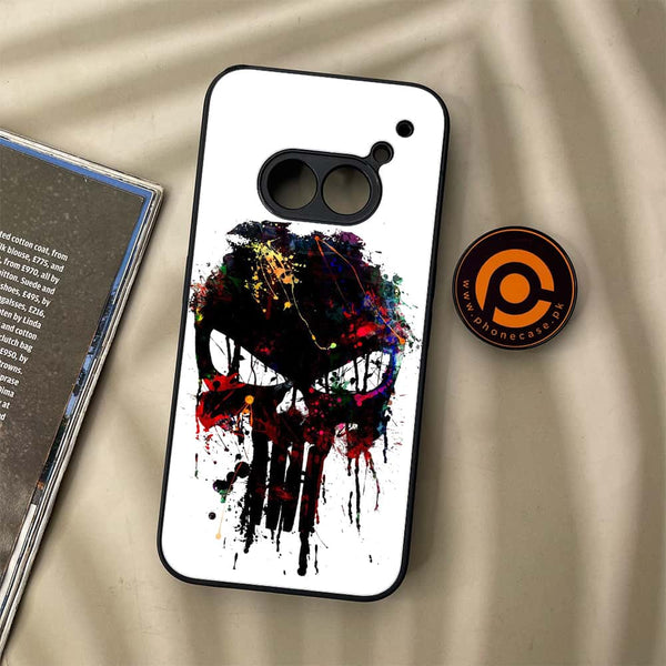Nothing Phone (2a) - Punisher Skull Design - Premium Metal Printed soft Bumper Shock Proof Case