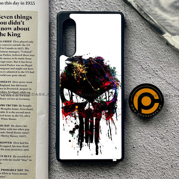 LG G9 - Punisher Skull Design - Premium Metal Printed soft Bumper shock Proof Case