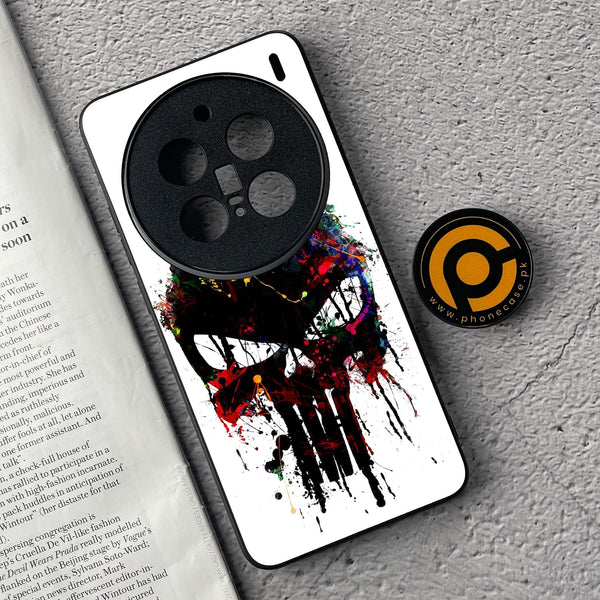 Vivo X200 Pro - Punisher Skull Design - Premium Metal  Printed soft Bumper shock Proof Case