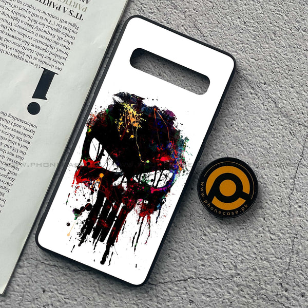 Samsung Galaxy S10 5G - Punisher Skull Design - Premium Printed Glass soft Bumper Shock Proof Case