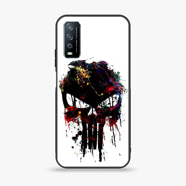 Vivo Y11s - Punisher Skull Design -  Premium Printed Metal soft Bumper shock Proof Case