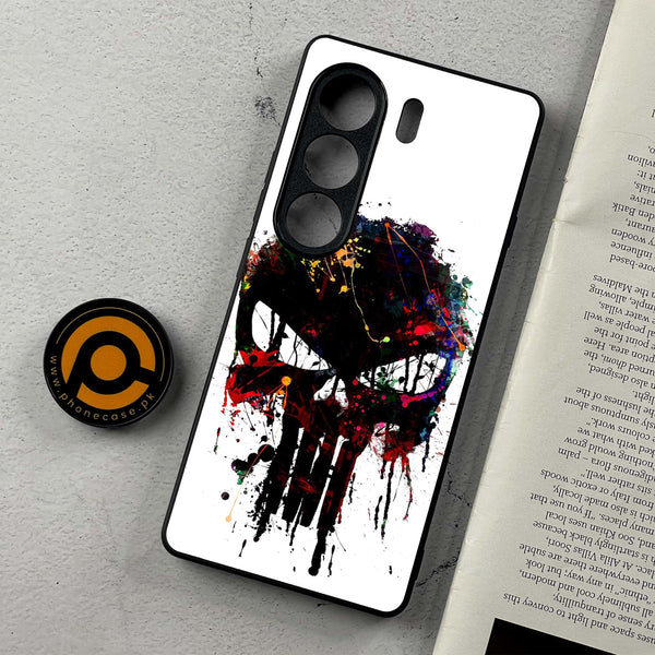 Tecno Camon 40 - Punisher Skull Design - Premium Metal Printed Soft Bumper Shockproof Case