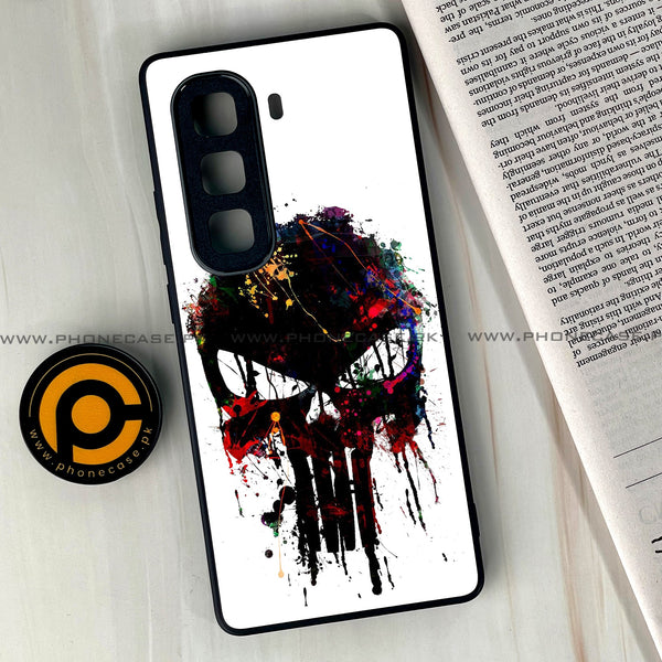Infinix Hot 60 Pro Plus - Punisher Skull Design - Premium Metal Printed soft Bumper shock Proof Case
