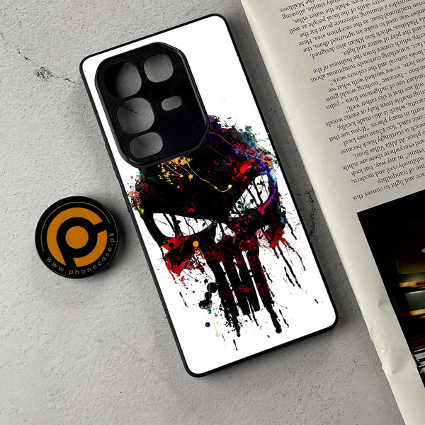 Infinix Note 50 Pro Plus - Punisher Skull Design - Premium Metal Printed Soft Bumper Shockproof Case