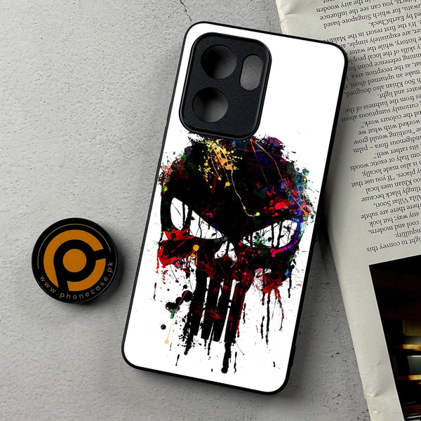 Oppo A5x -  Punisher Skull Design  - Premium Metal Printed Soft Bumper Shockproof Case
