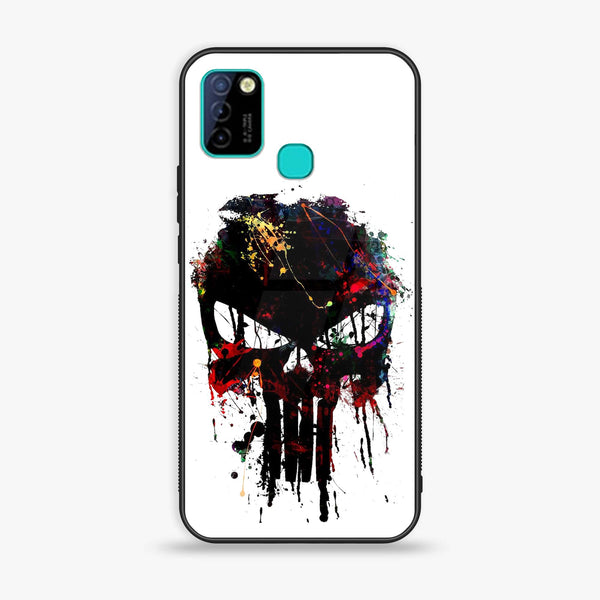 Infinix Smart 5 - Punisher Skull Design - Premium Printed Glass soft Bumper Shock Proof Case