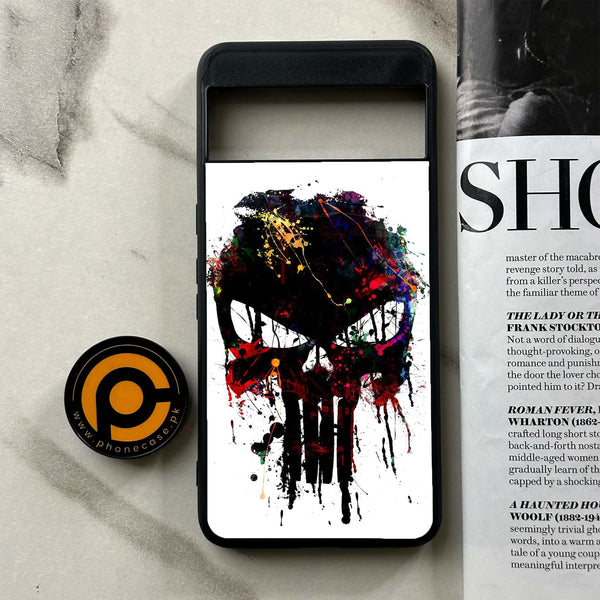 Google Pixel 8 Pro - Punisher Skull Design - Premium Printed Glass soft Bumper Shock Proof Case