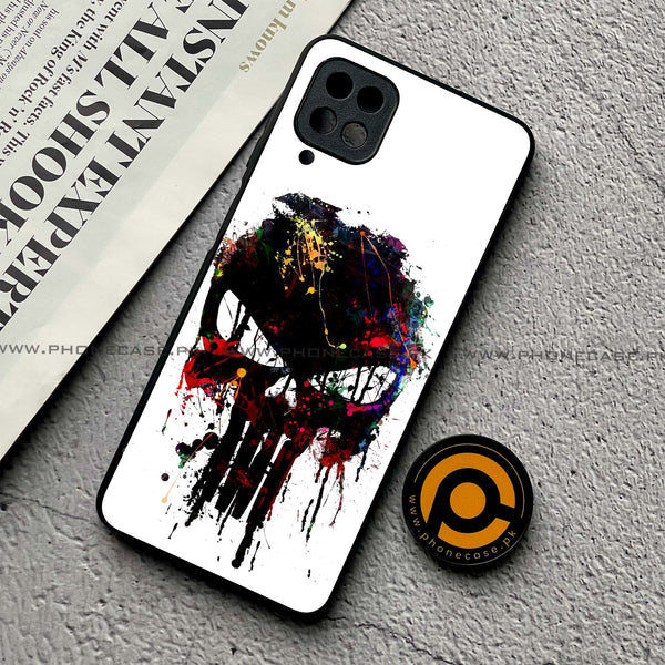 Samsung Galaxy A12 - Punisher Skull Design - Premium Printed Glass Case