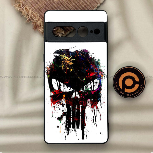 Google Pixel 7 Pro - Punisher Skull Design  - Premium Metal Printed soft Bumper Shock Proof Case