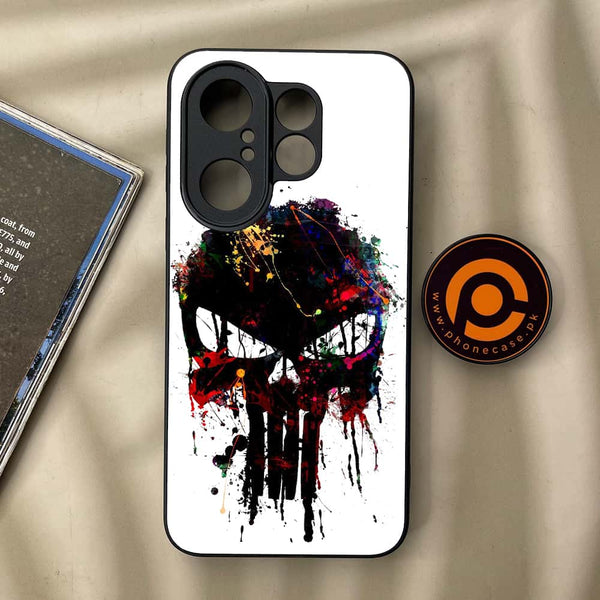 Vivo X200 FE - Punisher Skull Design - Premium Metal Printed soft Bumper Shock Proof Case