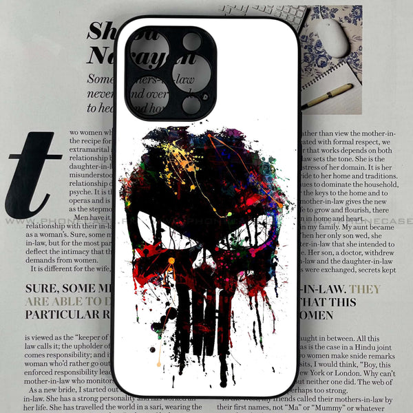 iPhone 13 Pro - Punisher Skull Design - Premium Printed Glass soft Bumper shock Proof Case