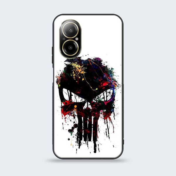 Realme C67 - Punisher Skull Design -  Premium Printed Metal soft Bumper shock Proof Case