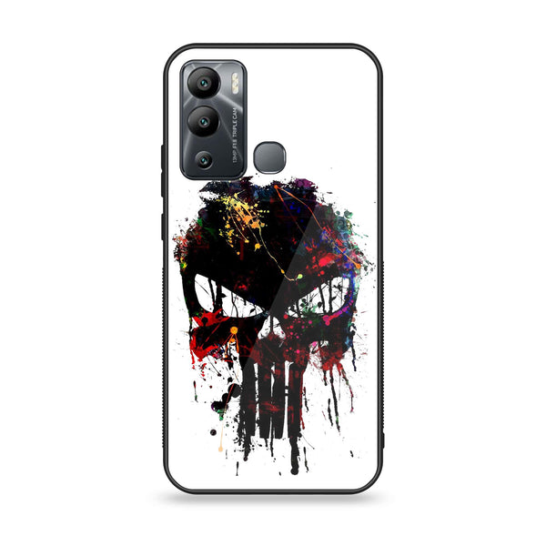 Infinix Hot 12i - Punisher Skull Design - Premium Printed Glass soft Bumper Shock Proof Case