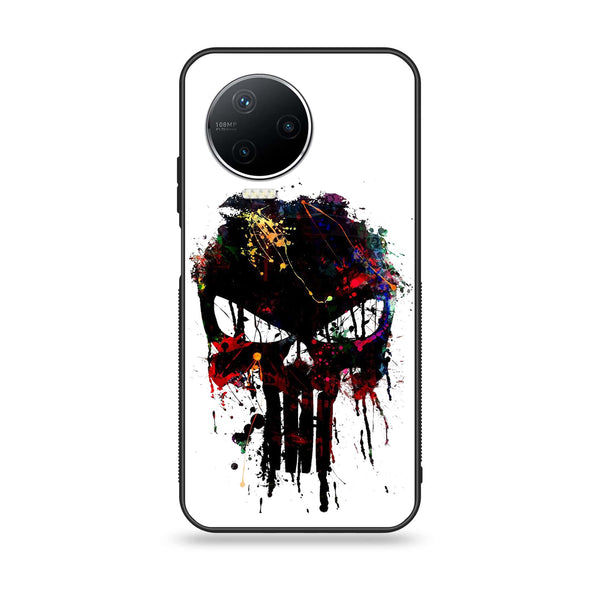 Infinix Note 12 Pro - Punisher Skull Design - Premium Printed Glass soft Bumper Shock Proof Case