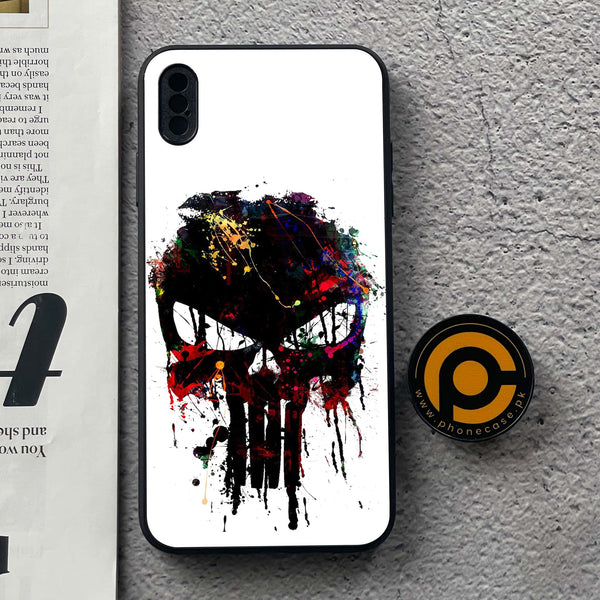 iPhone XS Max - Punisher Skull Design - Premium Metal Printed soft Bumper shock Proof Case