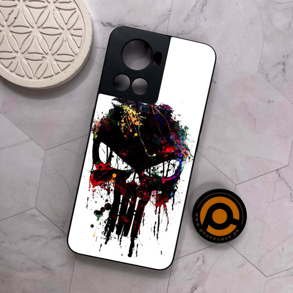 OnePlus 10R - Punisher Skull Design - Premium Metal Printed soft Bumper shock Proof Case