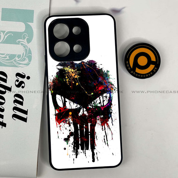 Vivo Y28 - Punisher Skull Design - Premium Printed Glass soft Bumper shock Proof Case