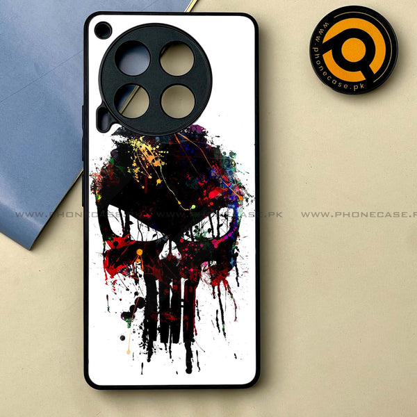 Tecno Camon 30 - Punisher Skull Design -  Premium Printed Metal soft Bumper shock Proof Case