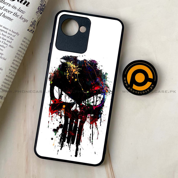 Realme C30 - Punisher Skull Design - Premium Printed Glass soft Bumper Shock Proof Case