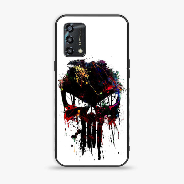 Oppo A95 - Punisher Skull Design - Premium Printed Glass soft Bumper Shock Proof Case