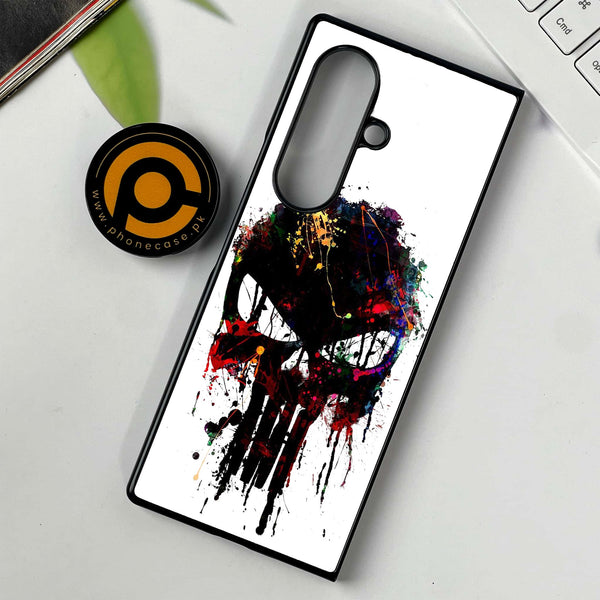 Samsung Galaxy Z Fold 7 - Punisher Skull Design -  Premium Metal Printed soft Bumper shock Proof Case