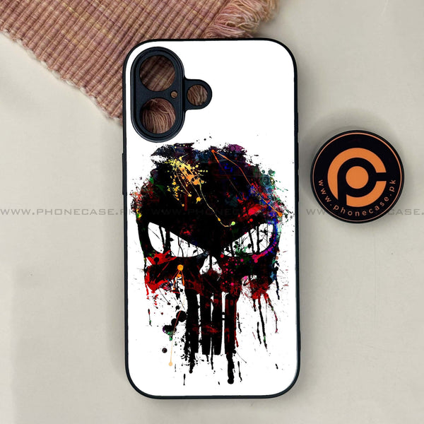 iPhone 17 - Punisher Skull Design - Premium Metal Printed soft Bumper shock Proof Case