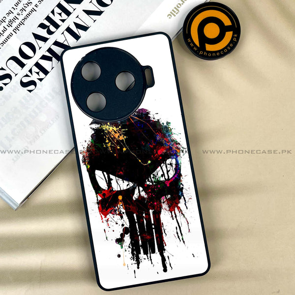 Tecno Camon 30 Pro 5G - Punisher Skull Design -  Premium Printed Metal soft Bumper shock Proof Case