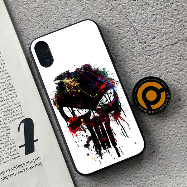 iPhone XR - Punisher Skull Design - Premium Metal Printed soft Bumper shock Proof Case
